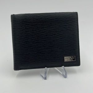 Salvatore Ferragamo Black Leather Bifold Wallet